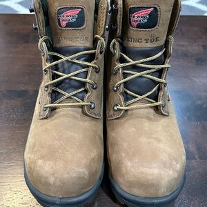 Red Wing Brown Leather Work Boots Steel Toe